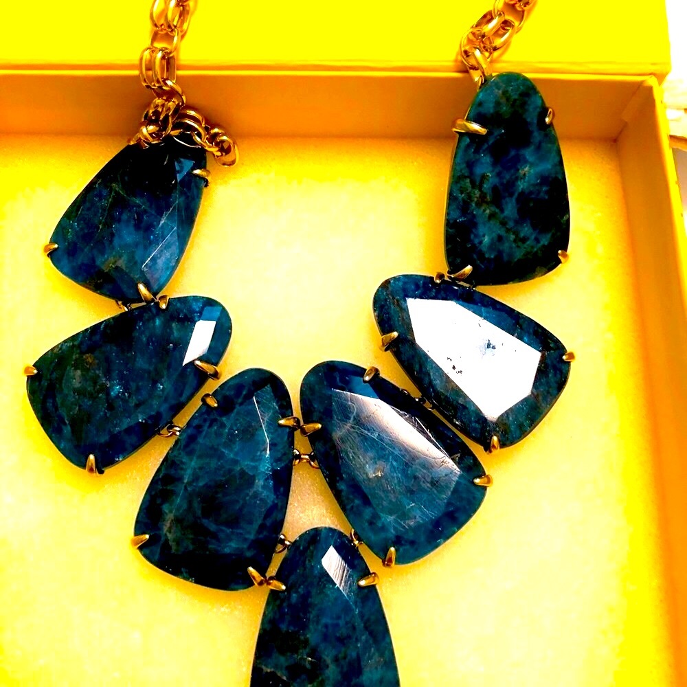 NWT RARE & Retired Kendra Scott Harlow Apatite & Yellow Gold STUNNING & Coveted! - Picture 5 of 16